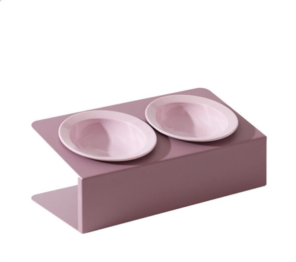 Metal pedestal ceramic double bowl (4 colors) - Image 3