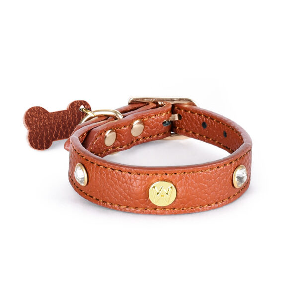 Cowhide pet collar (2 colors) - Image 2